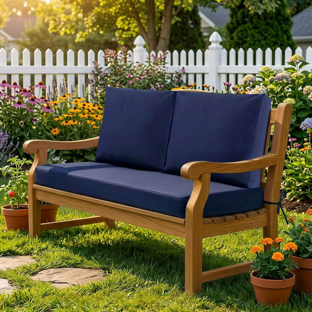 Outdoor Loveseat Cushions, 48×24×5 Inch, Waterproof, Navy Blue | Patio Loveseat Cushions for Outdoor Furniture, Fade