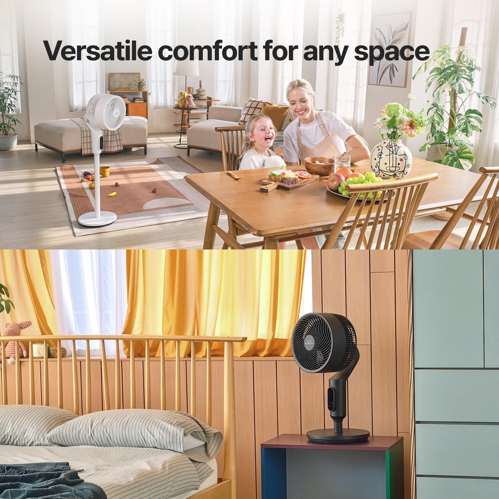 Airmega P50 Pedestal Fan , Voice Control, 18.5dB Quiet with BLDC Motor, 120°+90° Omni-Directional Oscillating, 108ft