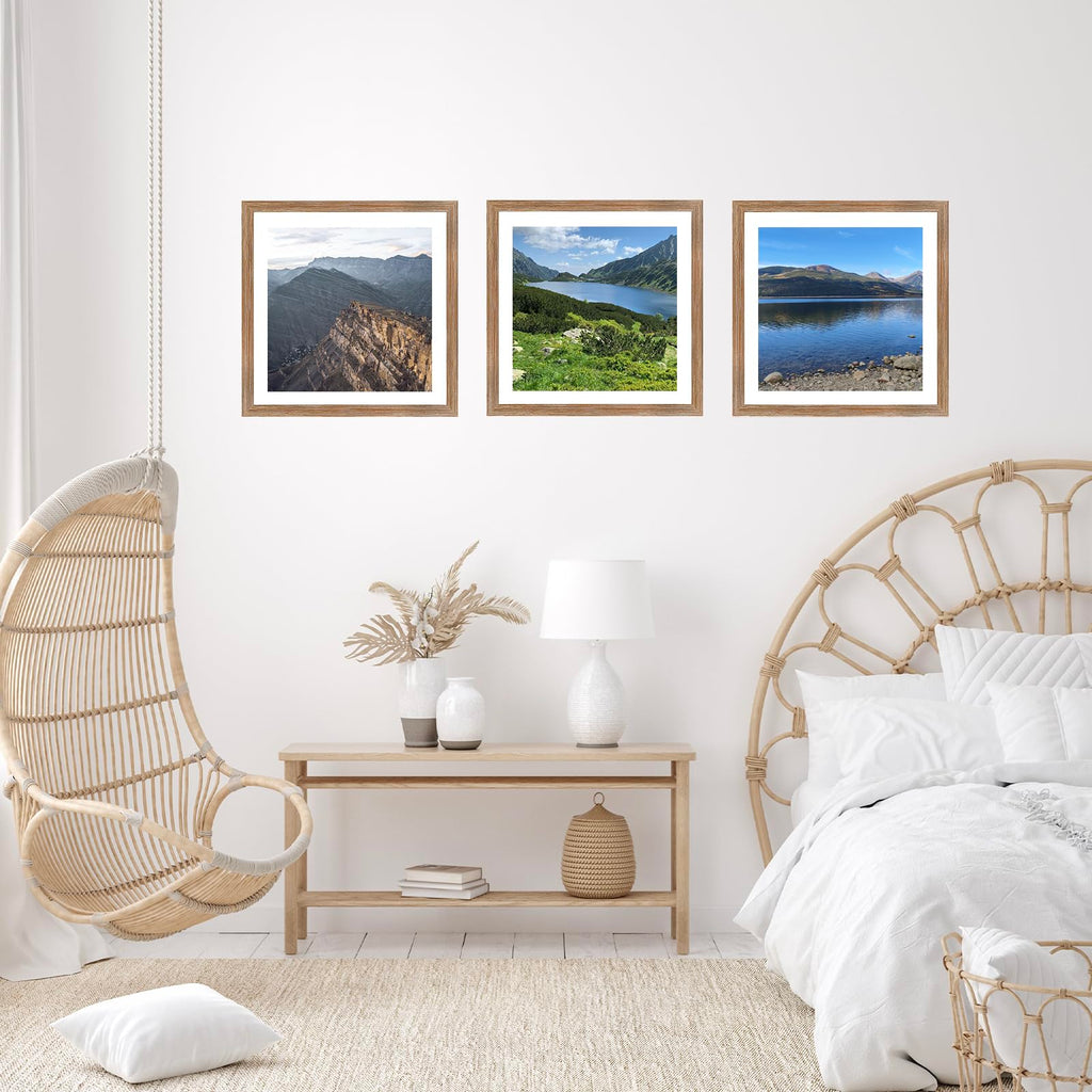 12x12 Picture Frame Set of 3 with 10x10 Mat for 30 x 30cm Diamond Art Painting, Display Photo 10x10 with Mat or 12 x