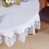 Lace Rectangular Tablecloths with Exquisite Macrame Border Clear Embroidered Kitchen Holidays Fabric