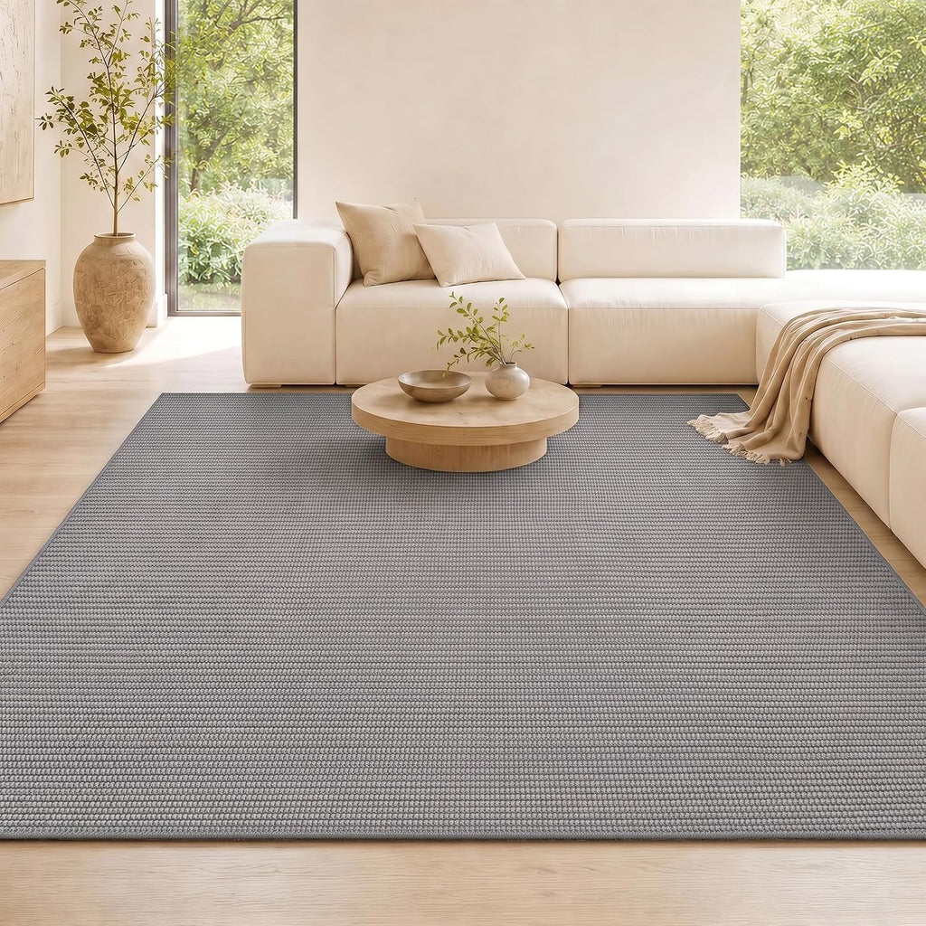 Washable Easy Jute Rug 8x10, Non Slip, Indoor Outdoor Natural Color Fiber Large Area Rugs , Boho Woven Design