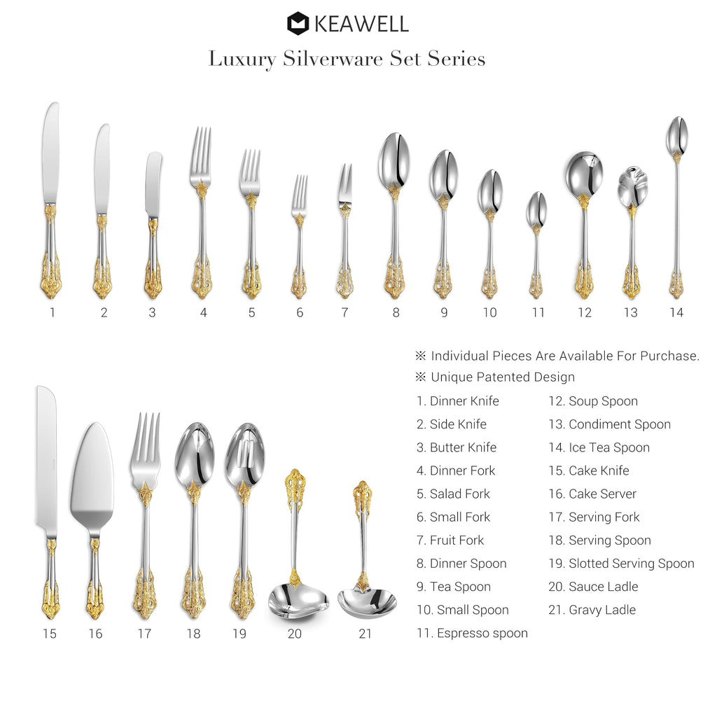 Luxury 65-Piece 18/10 Stainless Steel Flatware Set