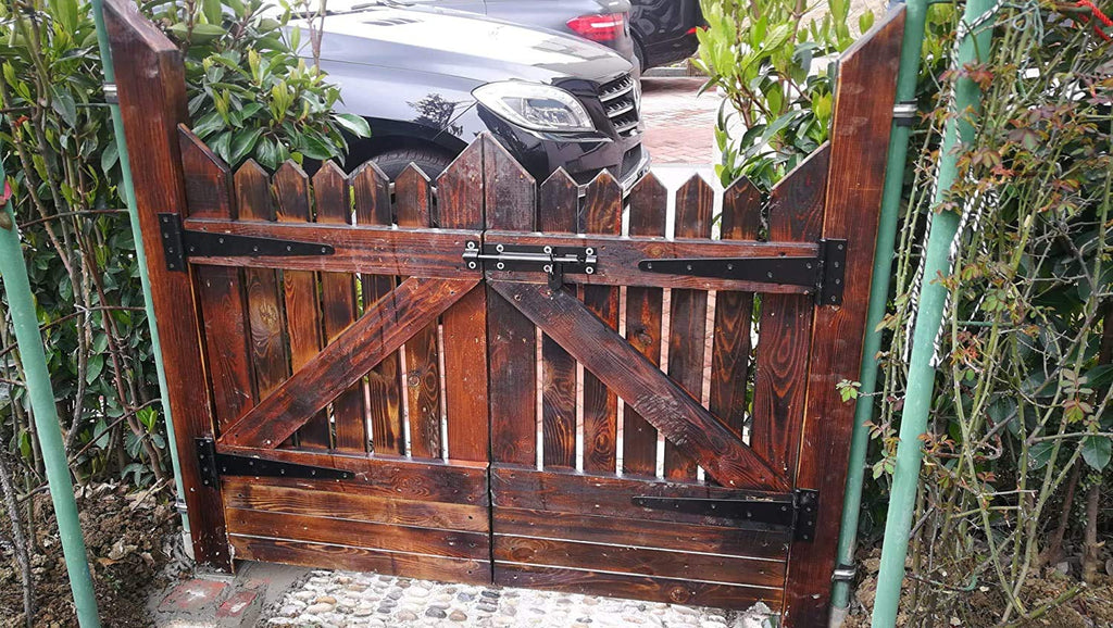 T-Strap Shed Hinge Gate Strap Heavy Duty Hinge Door Barn Gates Hinges (6, 6 inch)