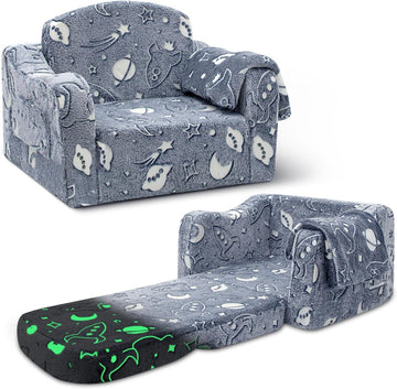 Comfy Kids Sofa Chair, in-1 Fold Out Couch with Blanket