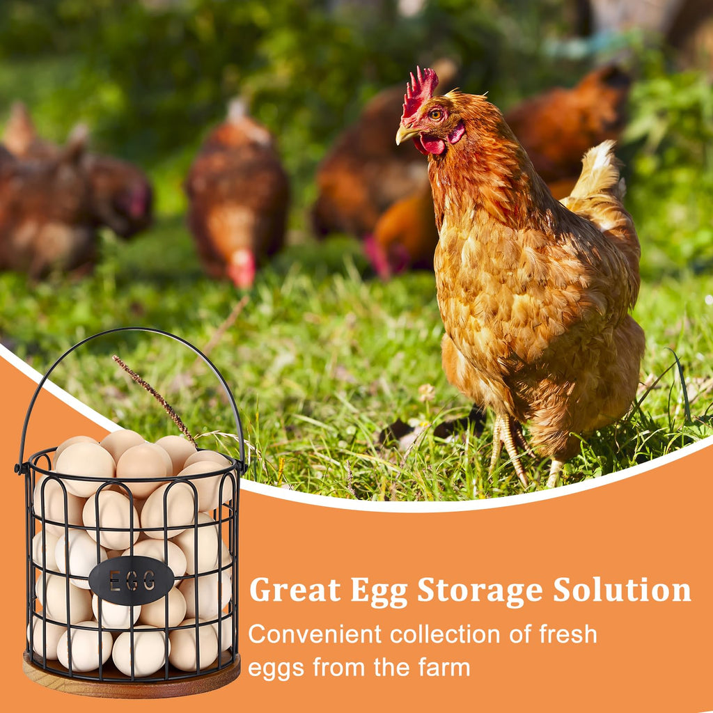 Egg Basket for Gathering Fresh Eggs, Wire Egg Basket-Straight Style