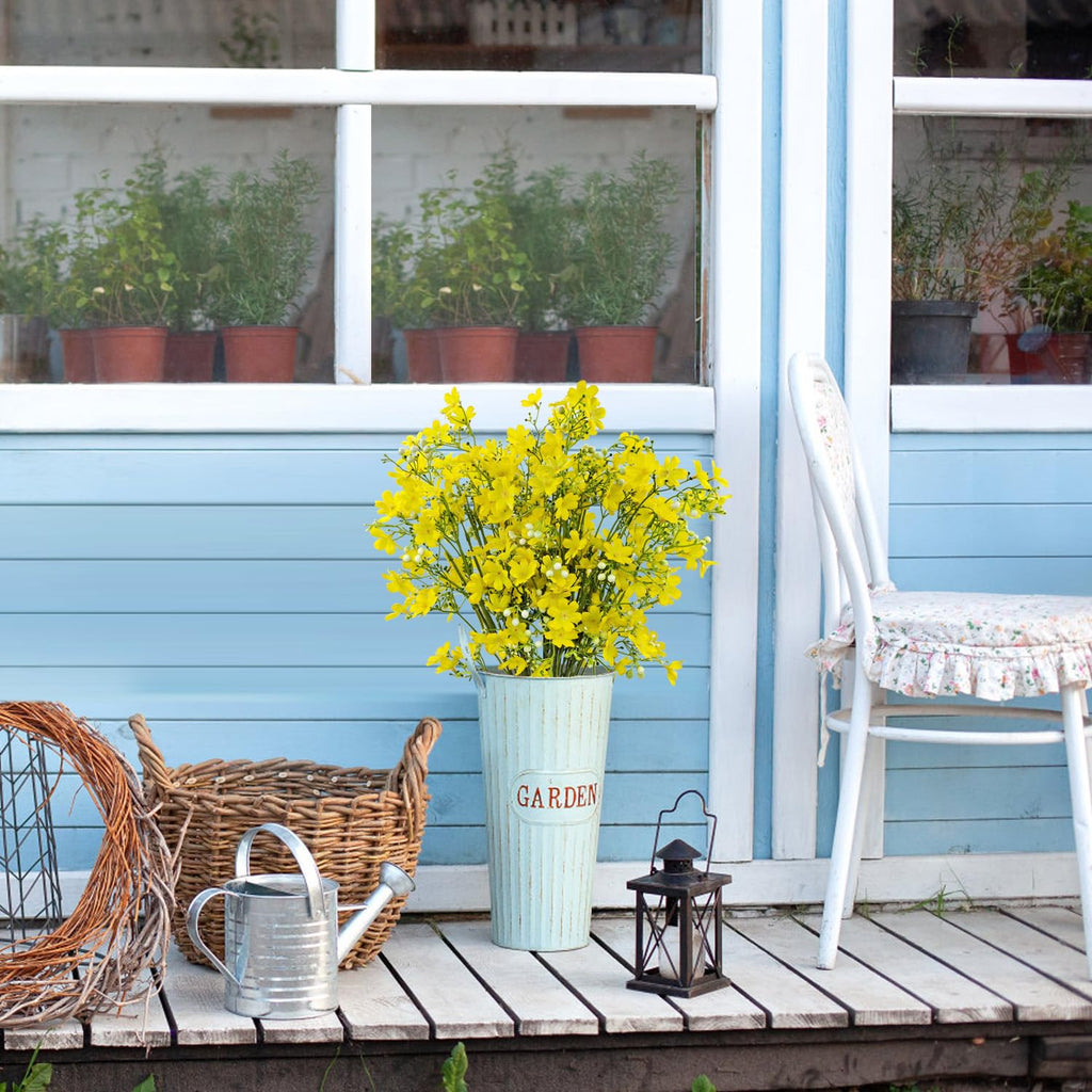 10 PCS Silk Flowers with Long Stems Artificial Flower for Tall Vase Outdoors Fake Babys Breath Bouquet Faux Floral