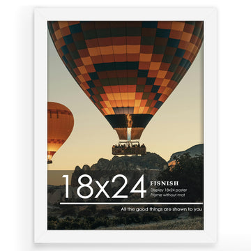 18x24 Picture Frame, White 18 x 24 Poster Frame for Horizontal or Vertical Wall Mounting, 1 Pack