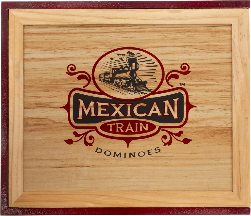 Mexican Train Domino Set in Wooden Collector Box from for 2 to 8 Players Ages 8 and Up