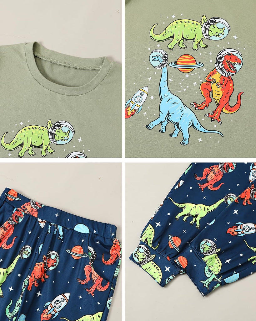 Boys Pajamas Long Sleeve Top Long Pants Pajama Sets Kids Funny Prints Pjs 2 Piece Boy Sleepwear