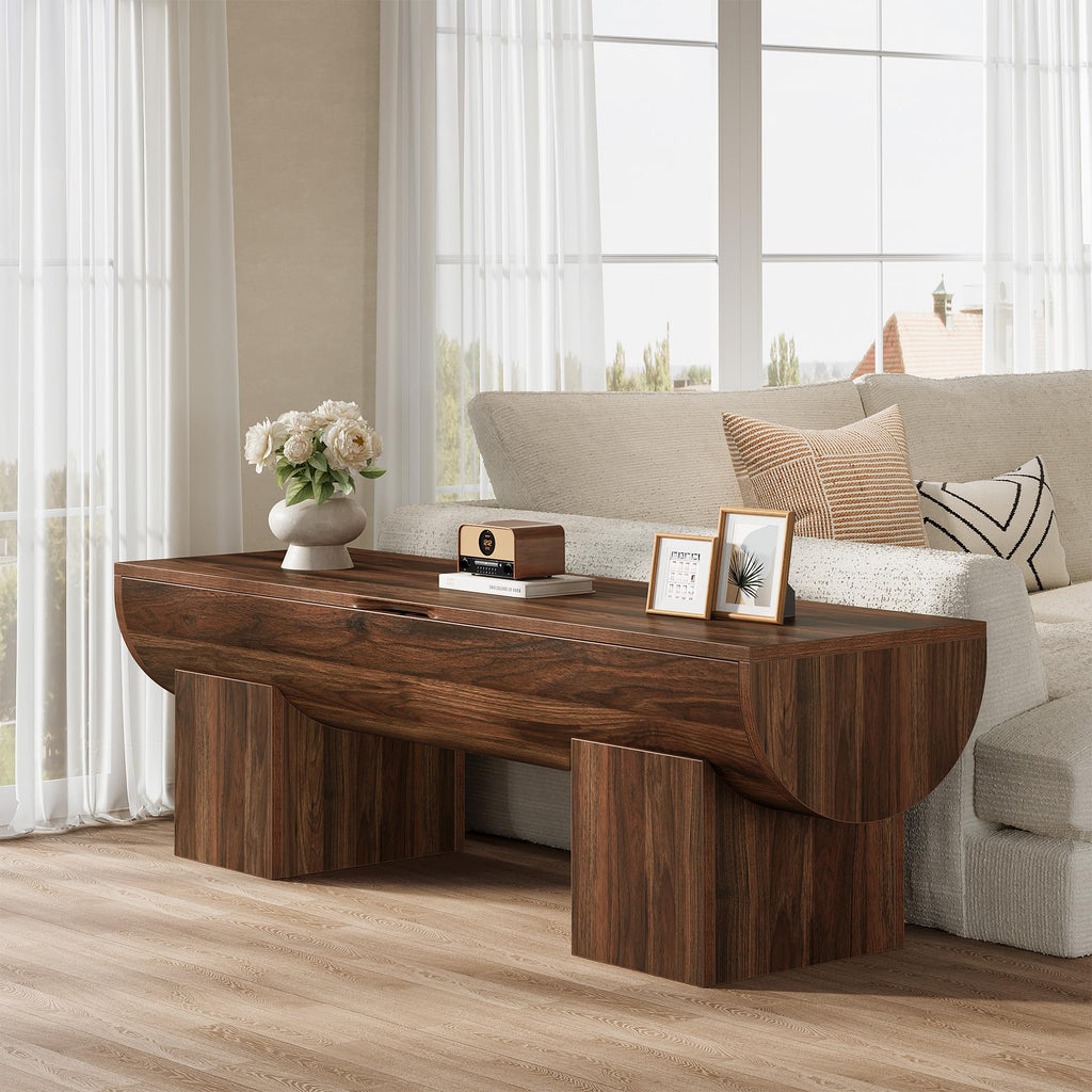55" Storage Bench with 2 Safety Hinges, Farmhouse Shoe Bench with Flip-Top Storage, Supports 350 lb and Easy Assembly
