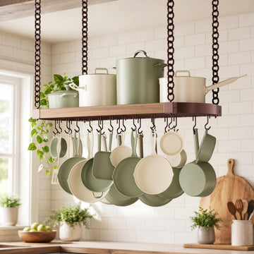 48 Inch Oil Bronze Hanging Pot Rack Ceiling Mount with 130lb Capacity