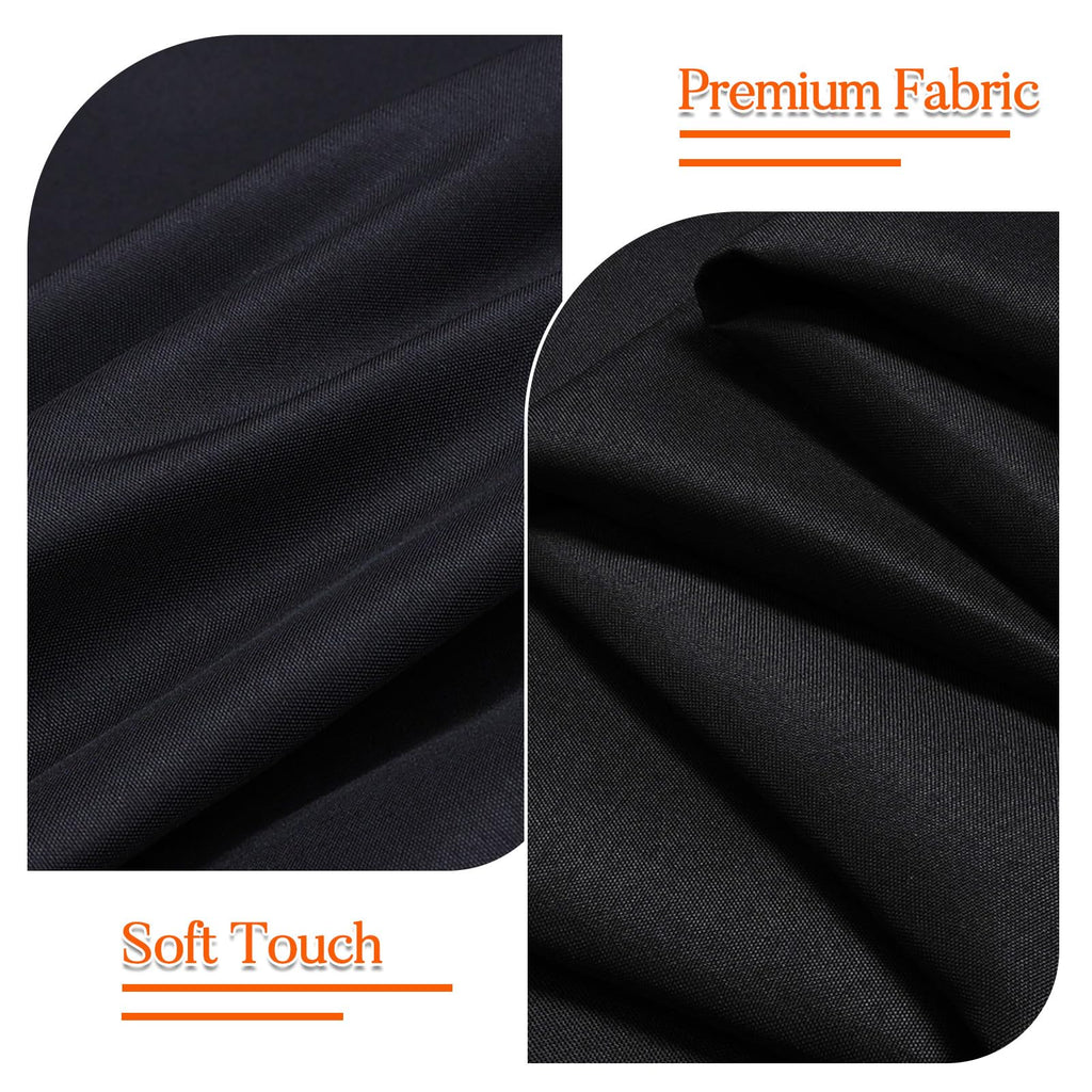 10 Pack Round Tablecloths 90 Inch Black for 36"-72" Table