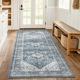2x6 Washable Runner Rug, Low-Profile Kitchen Rugs with Non-Slip Backing & Durable Edge Binding, Vint