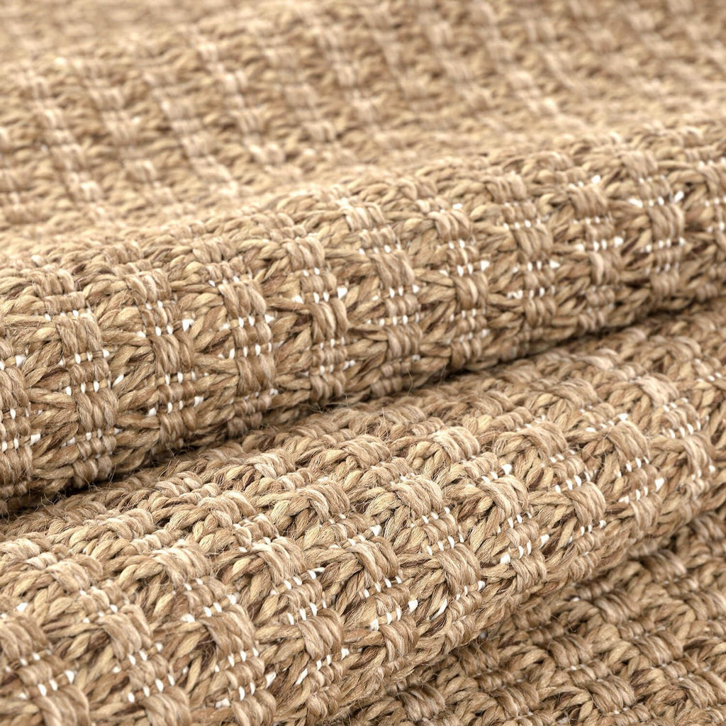 Easy Jute Rugs 8x10 Natural Color Living Room Indoor Outdoor Area Rug Farmhouse and Kitchen Rug High Traffic Easy to