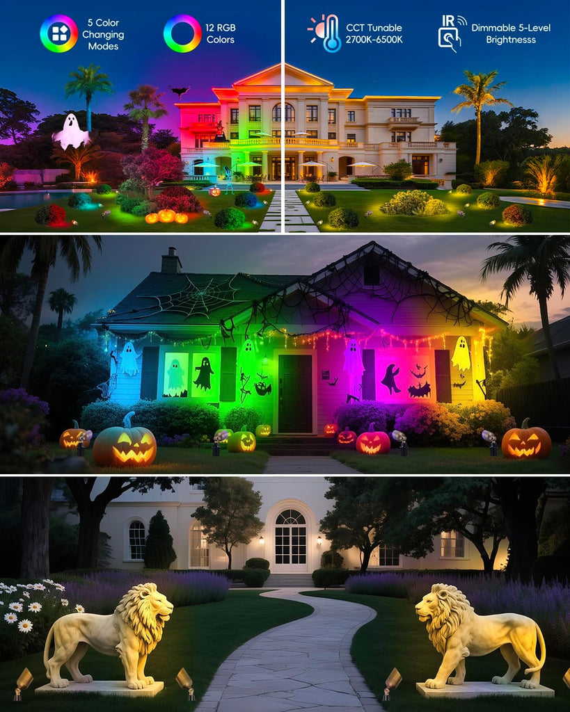 MR 16 LED Bulbs for Landscape Lighting, 5W RGBW MR16 Bulb 3-Pack