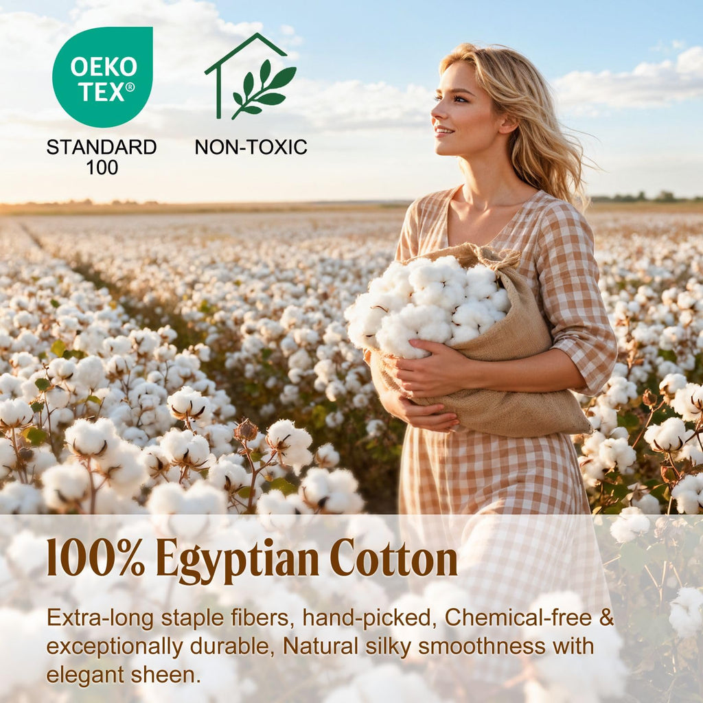 100% Egyptian Cotton King Sheets Set, 1800 Thread Count, 4PC