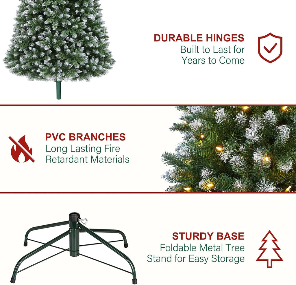 Partially Flocked Christmas Tree with 1,446 Branch Tips