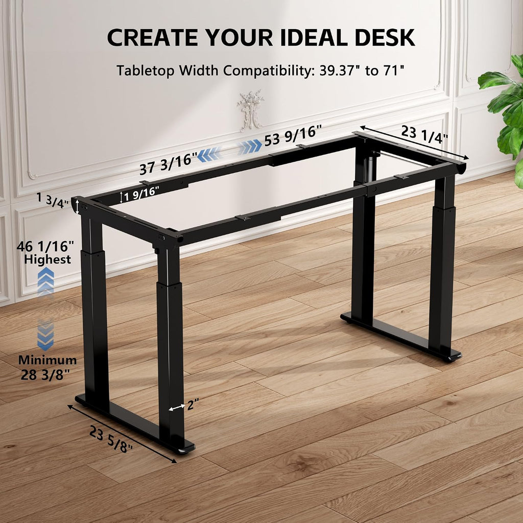 4-Leg Electric Standing Desk Frame | Heavy-duty 4-leg standing desk frame supports 264 lbs, providing superior