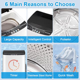 Portable Washer and Dryer Combo Set, 17Lbs Full-Automatic Washing Machine and 1.8 Cu.Ft Portable Clothes Dryer