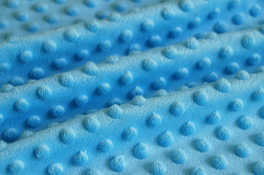 Turquoise Blue Minky Bubble Dimple Dot Plush Fur Fabric Polyester 58-60"