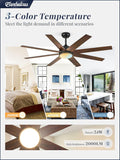 60" Ceiling Fan with LED Light and Remote - Classic Black