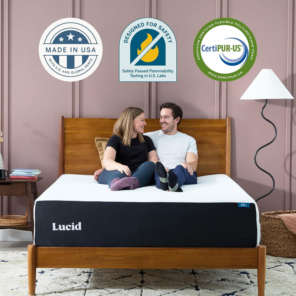 14" Plush Gel Memory Foam Mattress - Bamboo Charcoal & Cooling Gel - Fiberglass Free - Bed in a Box - CertiPUR-US
