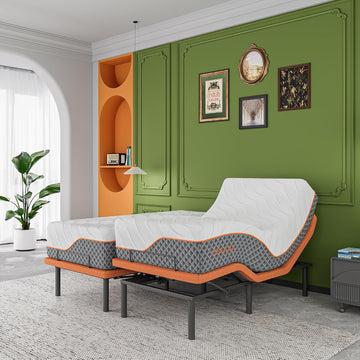 14" Split King Adjustable Bed Frame Hybrid Matt with Massage - Set of 27
