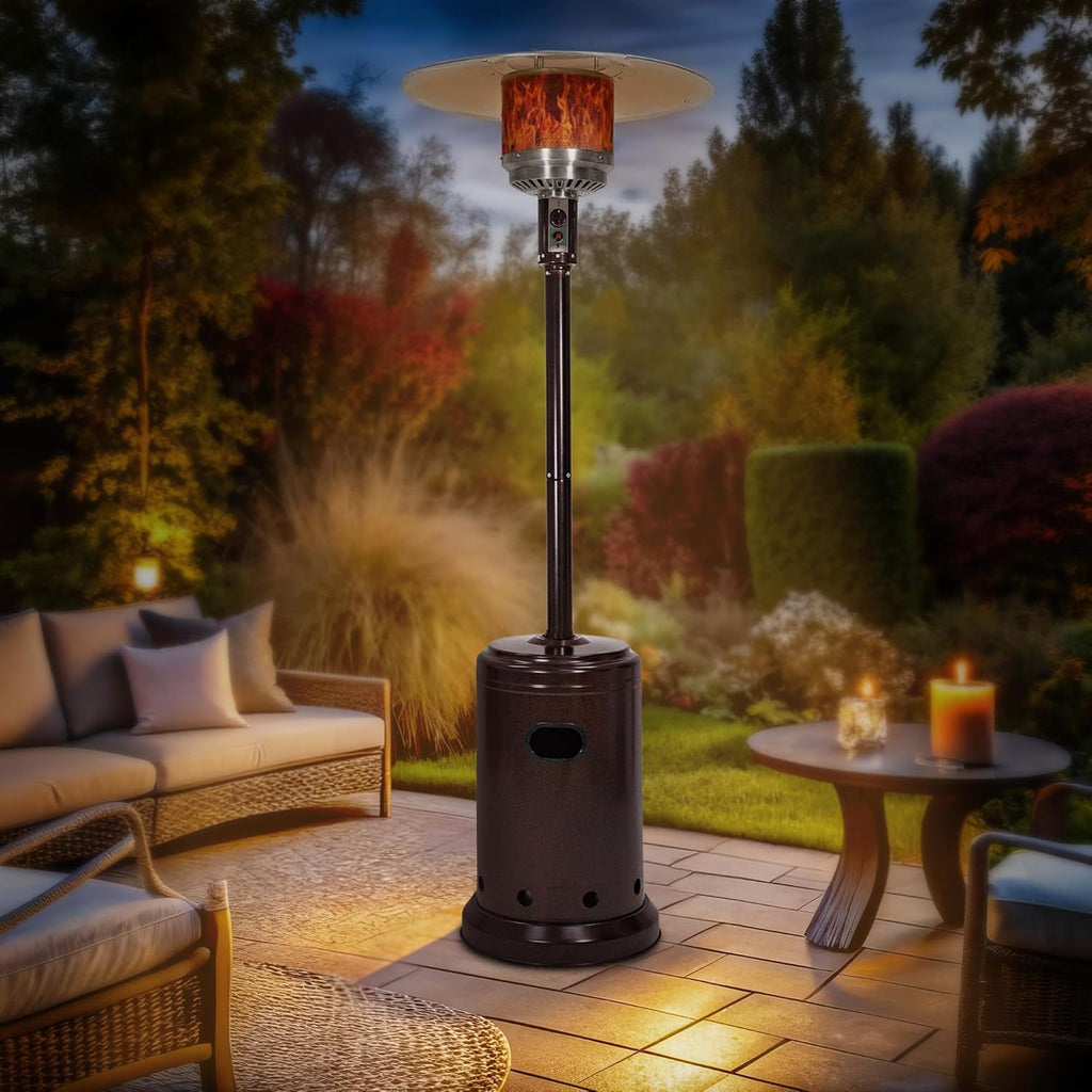 46,000 BTU Portable Outdoor Propane Patio Heater with Wheels, Commercial & Residential, Easy to Use, with Water Tank