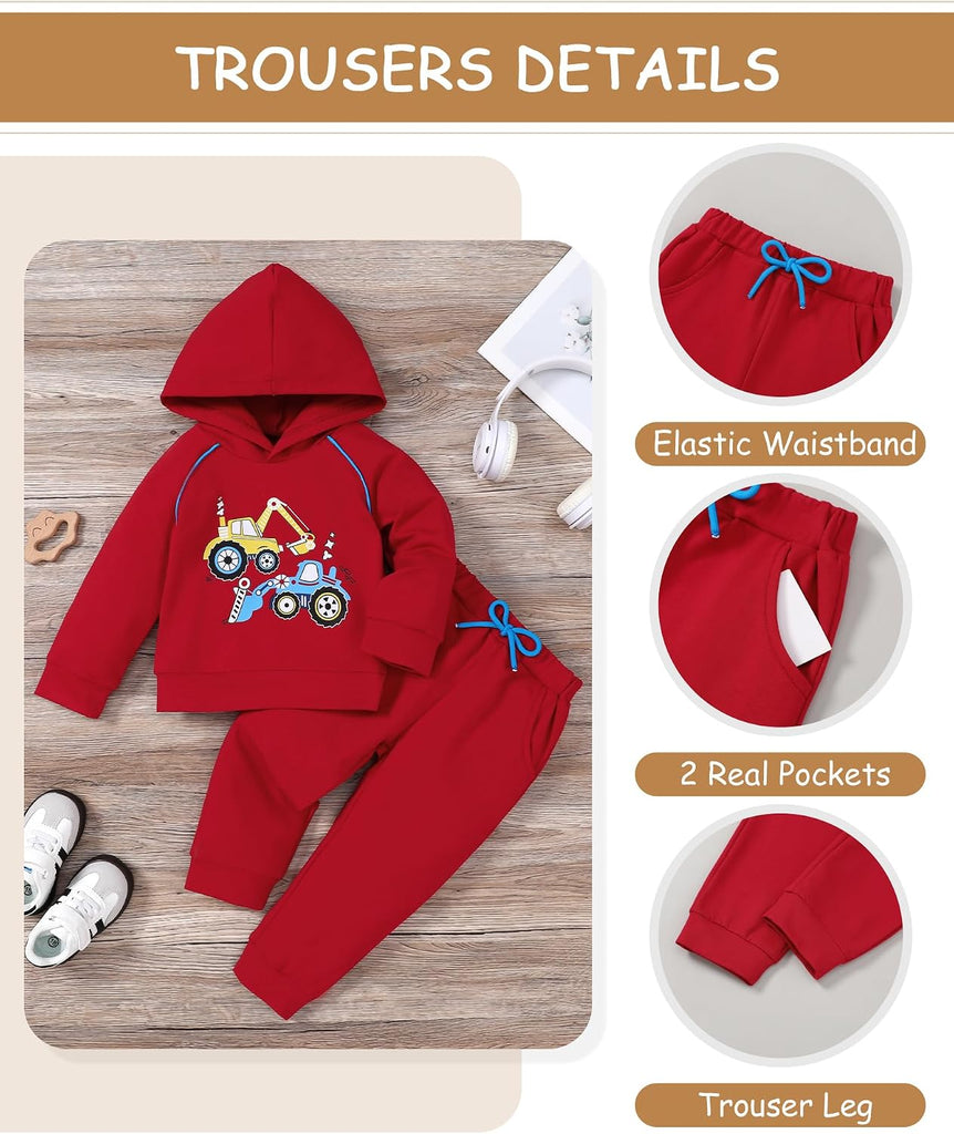 Toddler Boy Clothes Long Sleeve Hoodie Sweatshirt + Pants 2PCS