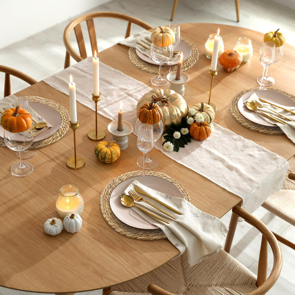 12 Pcs 12'' Round Bulrush Placemats, Natural Hand Woven Table Mats