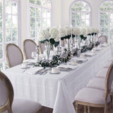 60 x 84 Inch Rectangle Fabric Tablecloth, Elegance Plaid, 100% Polyester, No Iron Soil Resistant Din