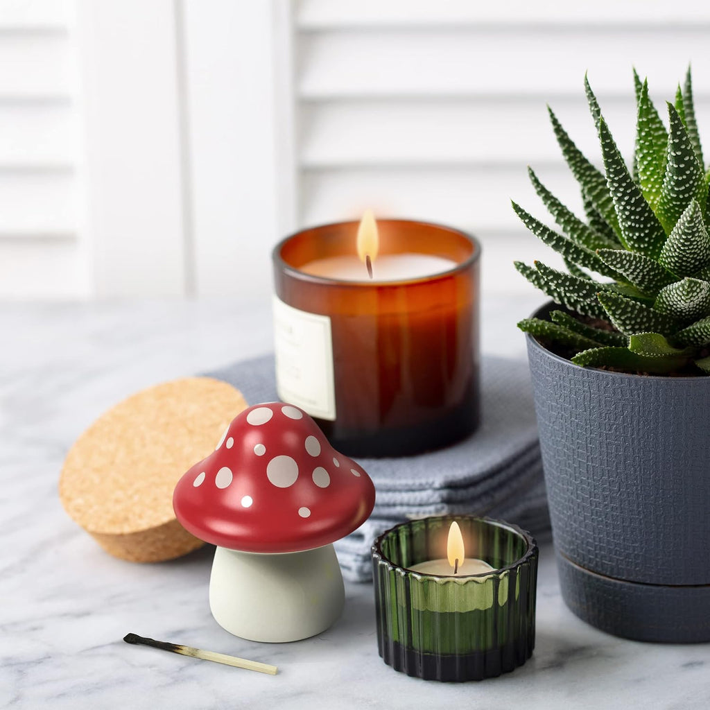 Genuine Fred Merry Mushroom, Decorative Ceramic Match Striker and Storage
