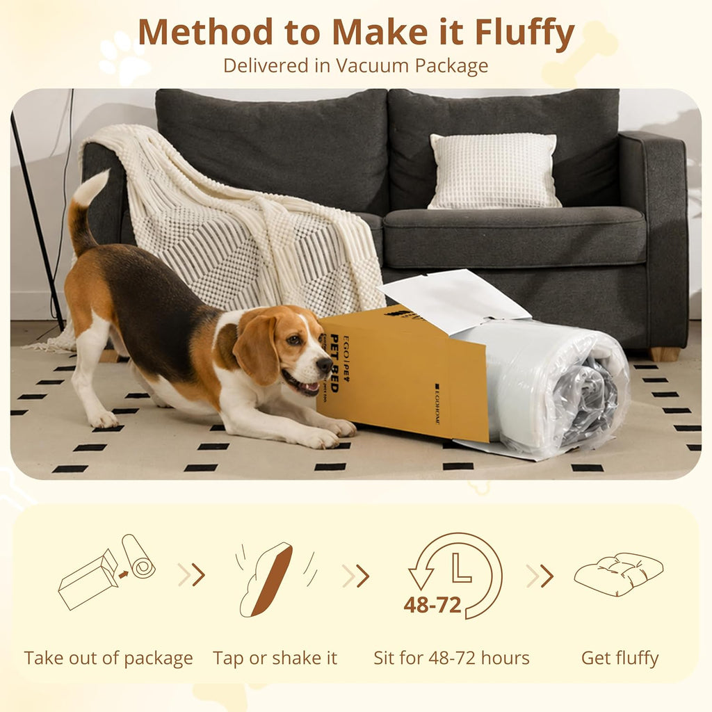 Dog Bed for Medium Dogs, Shredded Memory Foam, Washable, Non-Slip