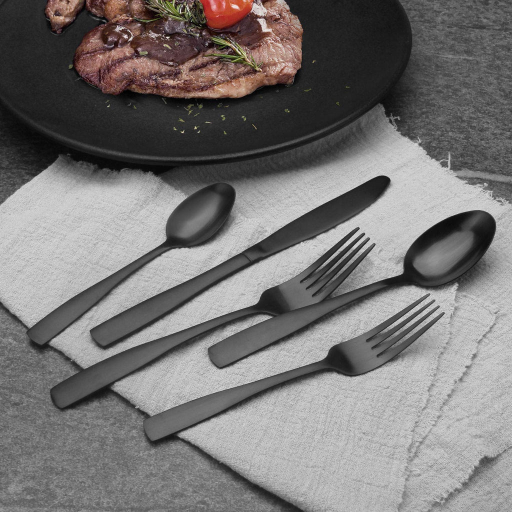 40-Piece Silverware Set, Satin Finish Flatware Cutlery Set Service for 8, Knives/Forks/Spoons Included, Dishwasher