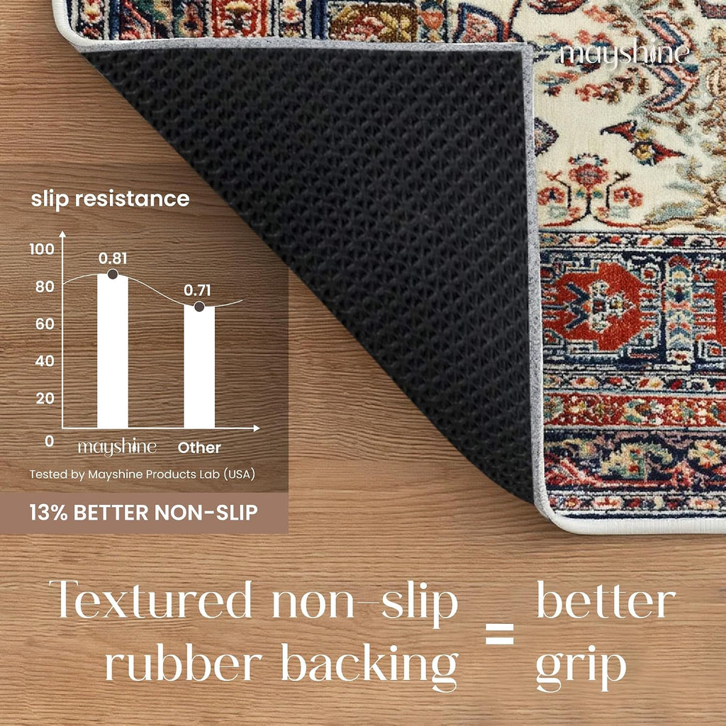 Non Slip Rug Pad 2x10 Feet, 4/25" Thick Felt Cushioned Rubber Rug Gripper Pad for Hardwood, Laminate, Stone, Tile - Set of 20