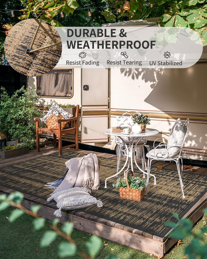 Outdoor Rug Waterproof Outdoor Carpet Patio Rug Mat Reversible RV Camping Rug Plastic Straw Outside Rug for