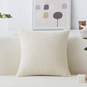 Super Soft Plush Corduroy Textured Large Euro Pillow Sham Summer Pillow Cover, Washable & Breathable, 26 x 26(66cm)