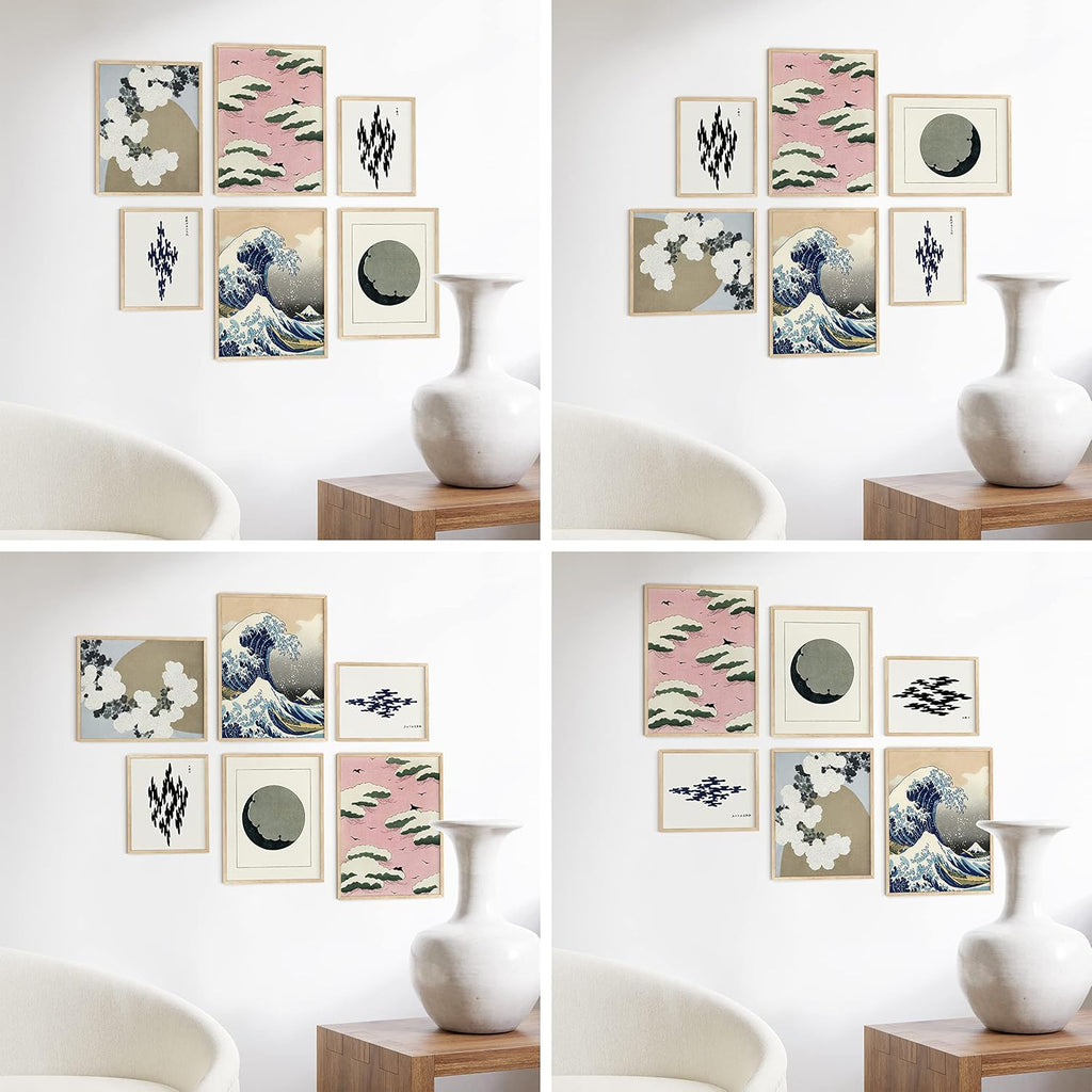 Natural Wood Picture Frames - Set of 6 Frame Sets for Wall Collage, Gallery Wall Frame Set Assorted, Picture Frame
