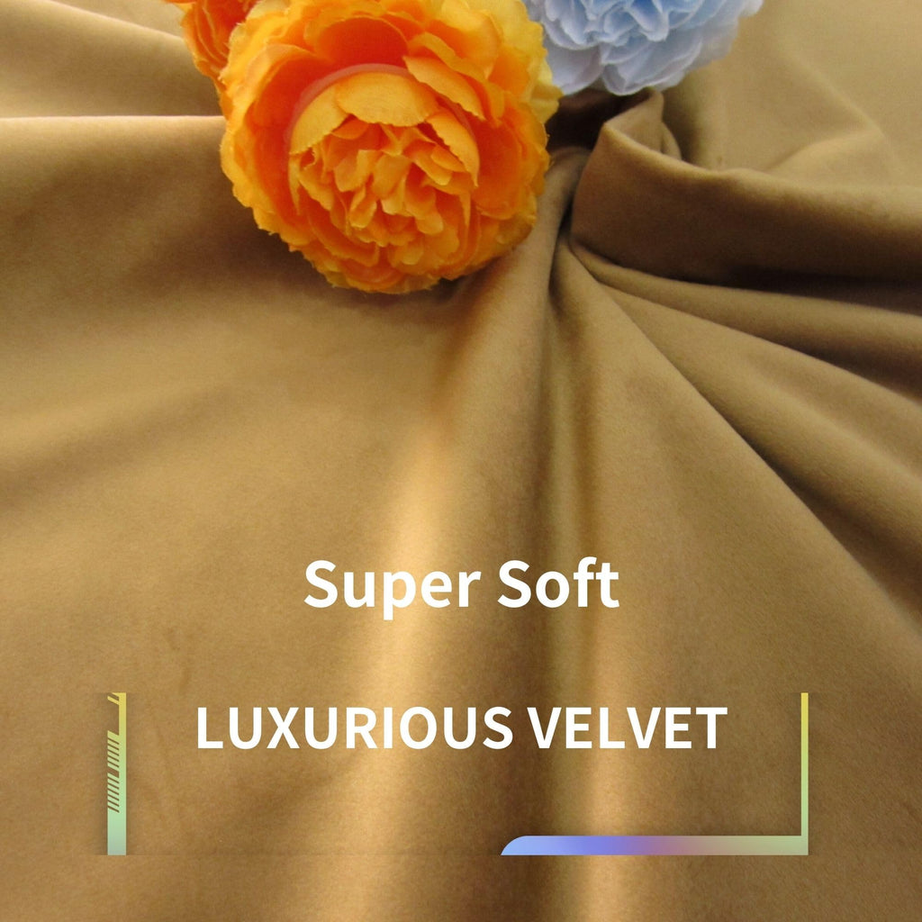 Gold Brown Velvet Curtains 90 inches Long Blackout Curtains