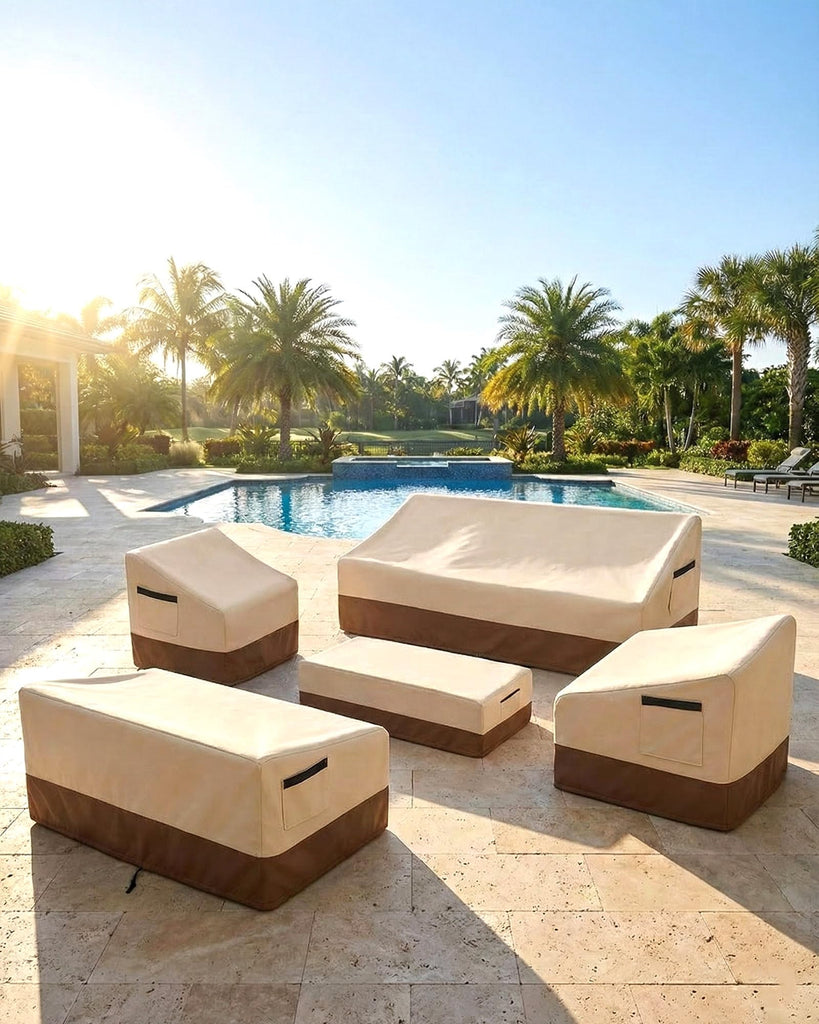 Outdoor 4-Pack, Heavy Duty 600D Oxford Fabric, Weather Resistant Waterproof Furniture Protectors 33W x 35D x 36H