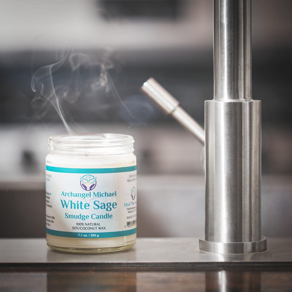 White Sage Candles for Cleansing House Chakra Healing | Energy Cleansing Smudge Candle | Natural Aromatherapy Candle
