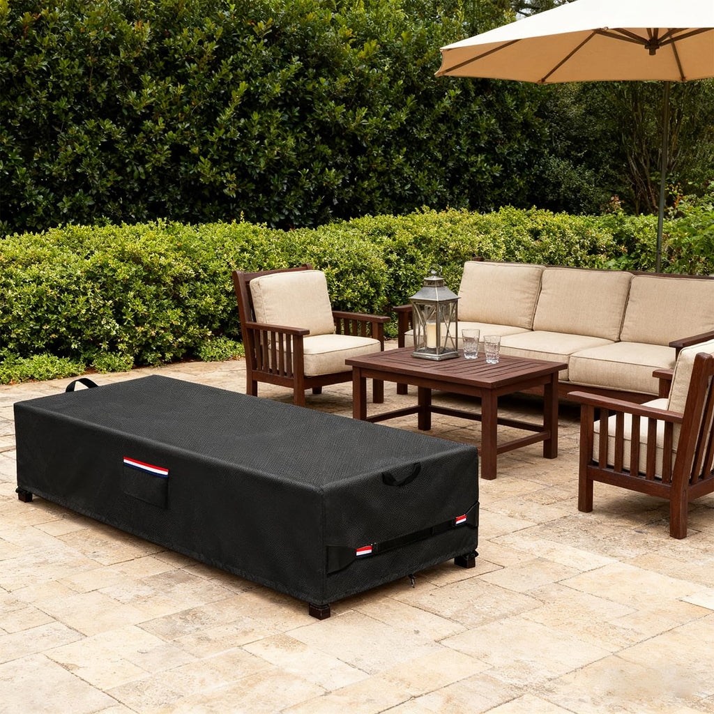 Rectangular Fire Pit Cover 56 inch, Heavy Duty 600D Waterproof Propane Gas Fire Pit Table Cover, Also Suitable for