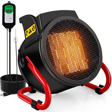Greenhouse Heater with Thermostat, Auto Power Control with Digital Temperature Display, Fast Heating, Overheat