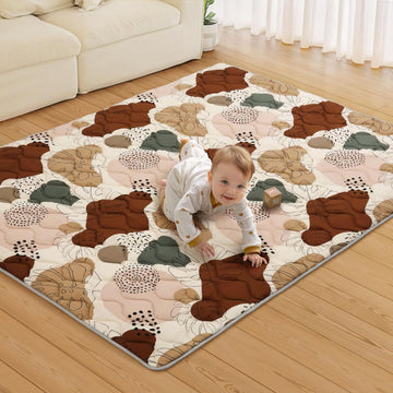Play Mats for Floor, 71x59 Inch Extra Thicker & Large Soft Cushioning Foam Playmats for Babies and Toddlers, Foldable