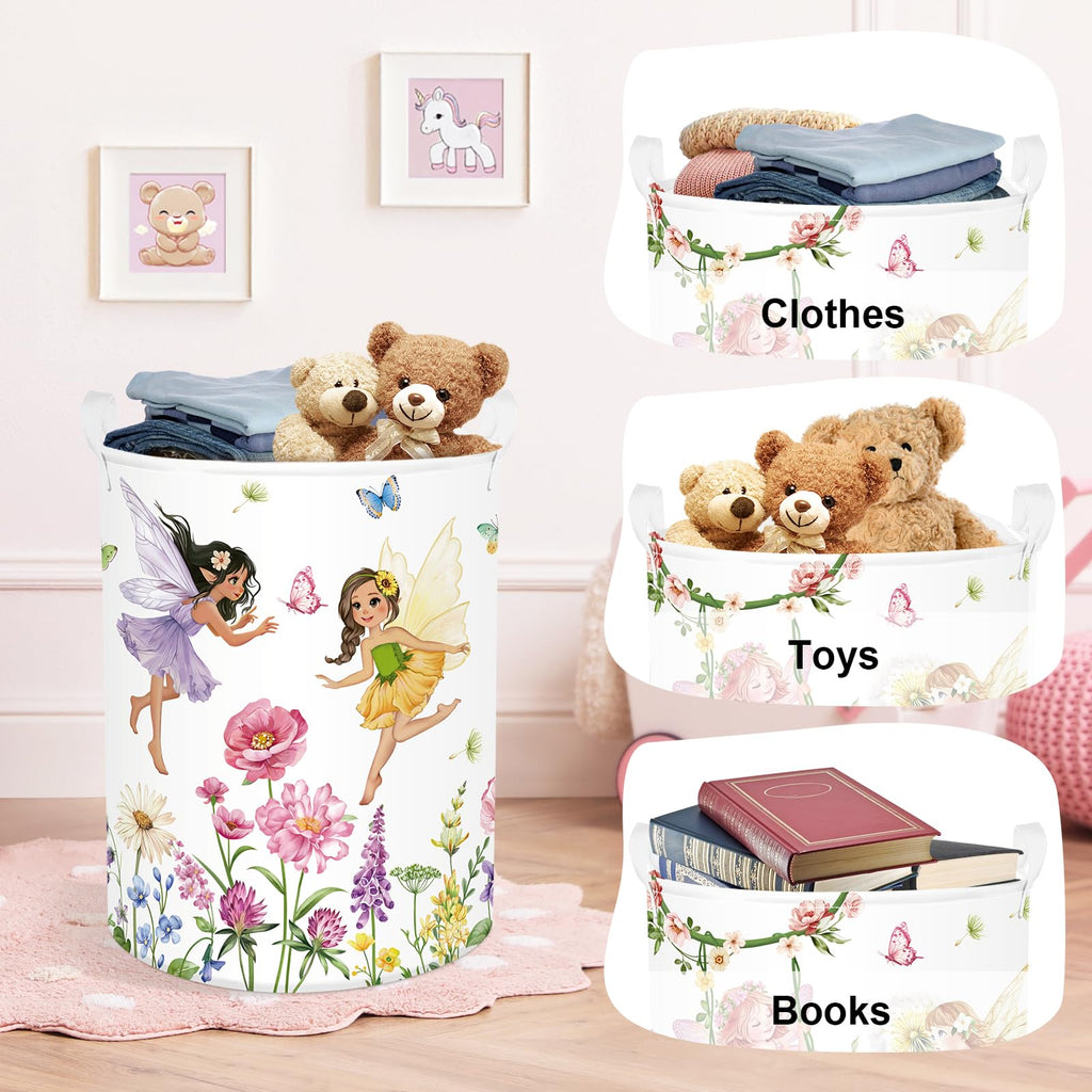 Fantasy Princess Laundry Hamper Colorful Large Storage Basket Collapsible Parents Organizer Kids Toy Clothes Bins