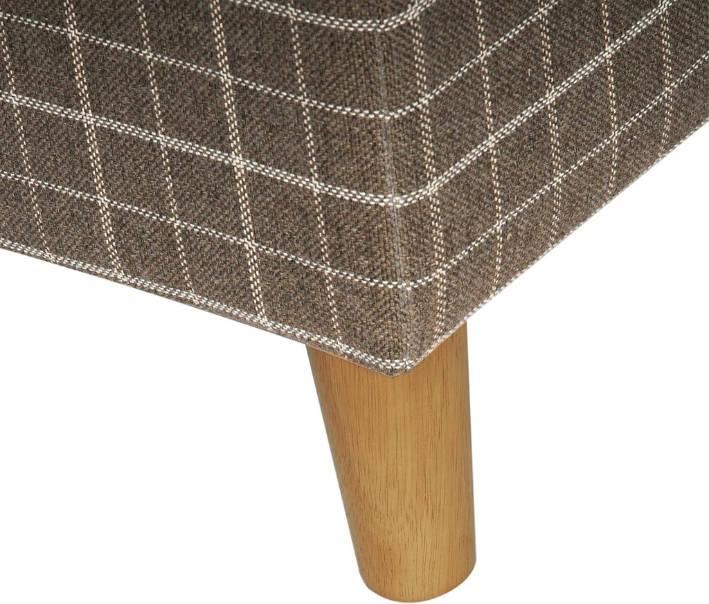 24" Dinah Collection Storage Ottoman - Brown Windowpane Fabric