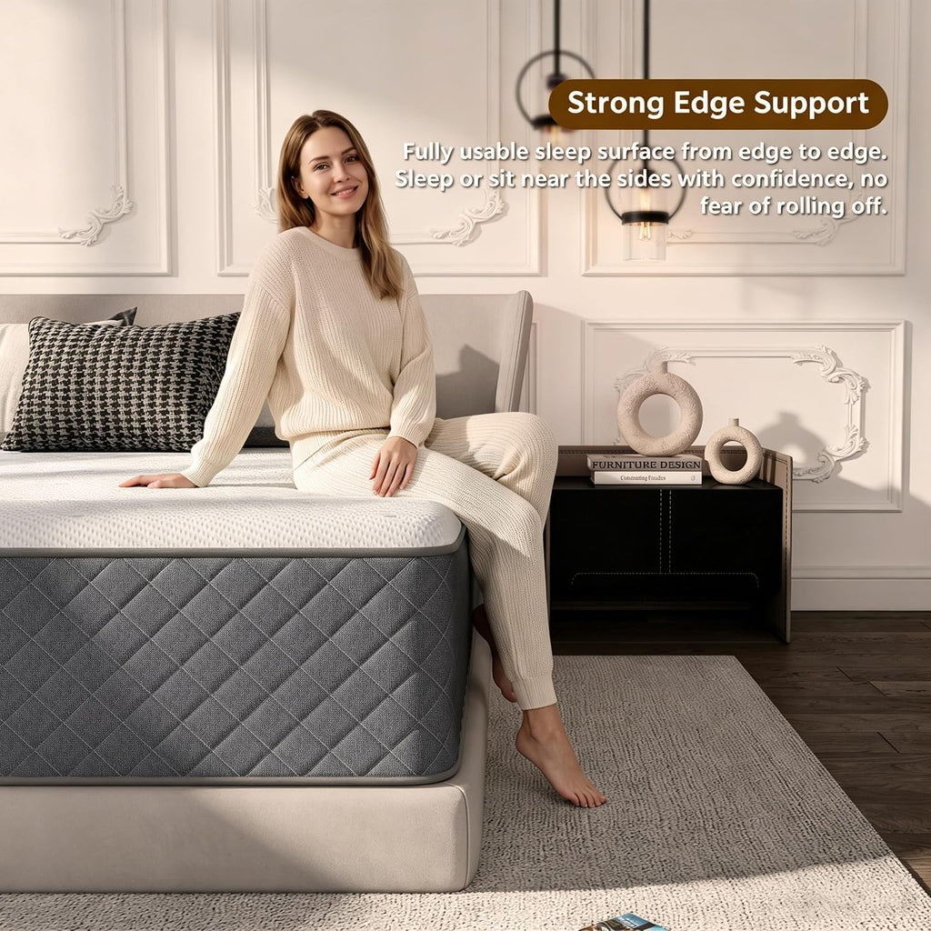King Size Mattress, 12 Inch King Mattress Hybrid Medium Firm, 7-Zone Pocket Spring Memory Foam Mattress in a Box for