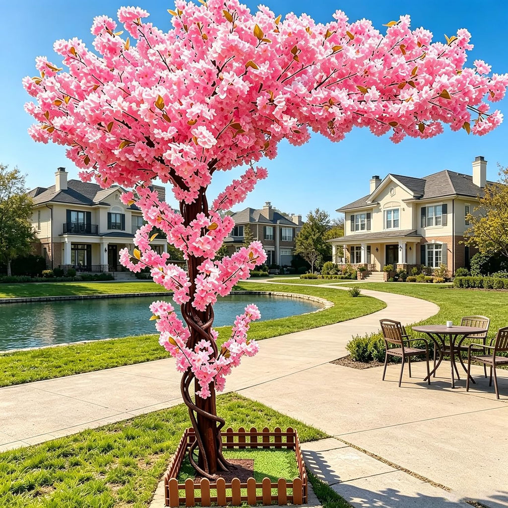 10FT Tall Artificial Cherry Blossom Trees Large for Indoor Outdoors,Fake Japanese Cherry Blossom Tree Light Pink