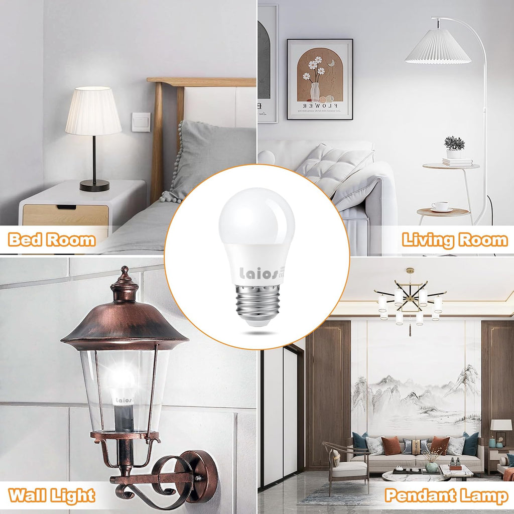 E26 LED Light Bulb A15 Shape, 3W Replace 30W, 400lm, Daylight 5000K, 120V Medium Screw Light Bulb, Pack of 6, Non