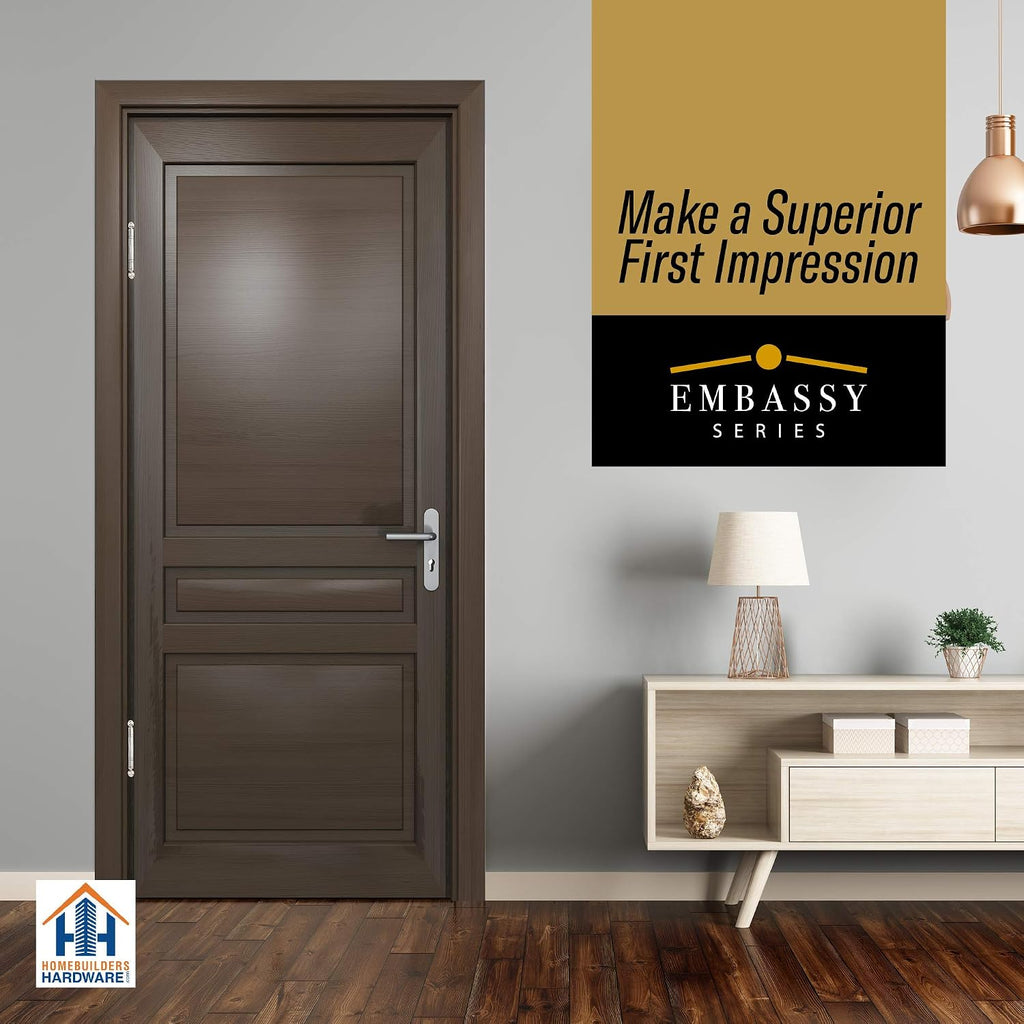 Door Hinge Solid Brass - 3.5 x 3.5 Inch, Heavy Duty, Polished Nickel, Ball Bearings, Rust Resistant Pin